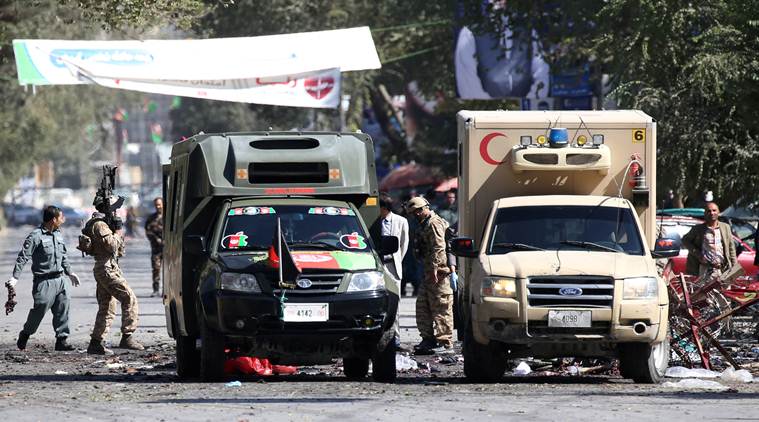 afghanistan blast, afghanistan blast today, afghanistan blast death toll, afghanistan elections, ashraf ghani election rally attacked, taliban attack