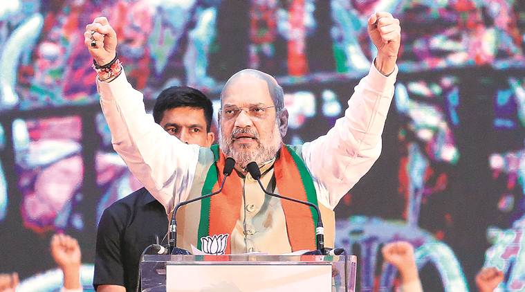 Amit Shah, Amit Shah article 370, amit shah kashmir special status, amit shah Maharashtra elections, BJP, Kashmir article 370, jammu kashmir news, indian express
