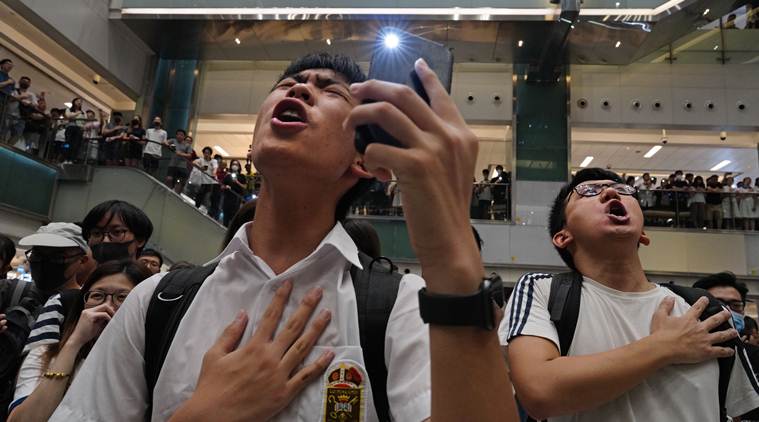 Protesters belt out karaoke in new Hong Kong protest method
