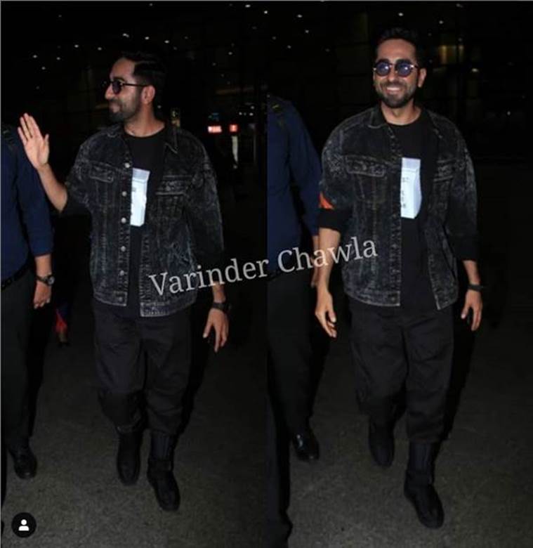 ayushmann khurrana, airport look, indian express, indian express news