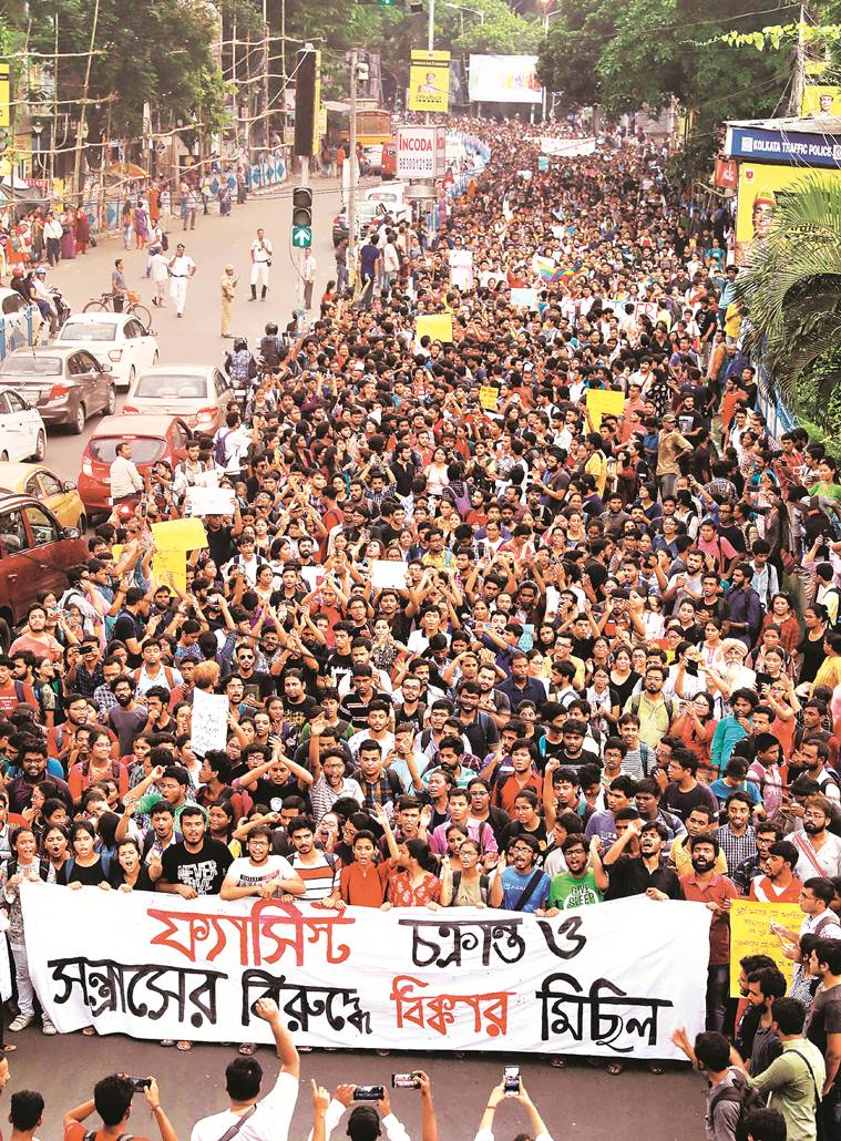babul supriyo, Babul supriyo assault in kolkata, jadavpur university babul supriyo, kolkata students attack babul supriyo, babul supriyo attack protest, bjp protests in kolkata, indian express news