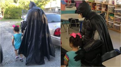 Batman saves the day': Man dressed as superhero walks bullied girl to day  care | Trending News,The Indian Express