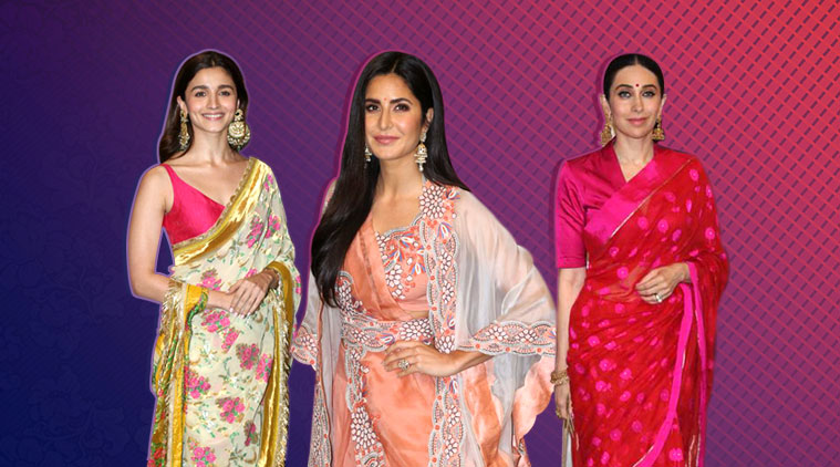 ganesh chaturthi, katrina kaif, alia bhatt, ranbir kapoor, karisma kapoor, kajol, madhuri dixit, ambani ganesh chaturthi, indian express, indian express news