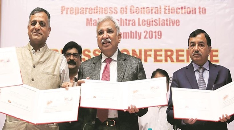 Maharashtra Assembly polls, Maharashtra Assembly elections, Chief Election Commissioner Sunil Arora,ballot papers, EVMs in Maharashtra Assembly election, Maharashtra Assembly polls latest news, indian express