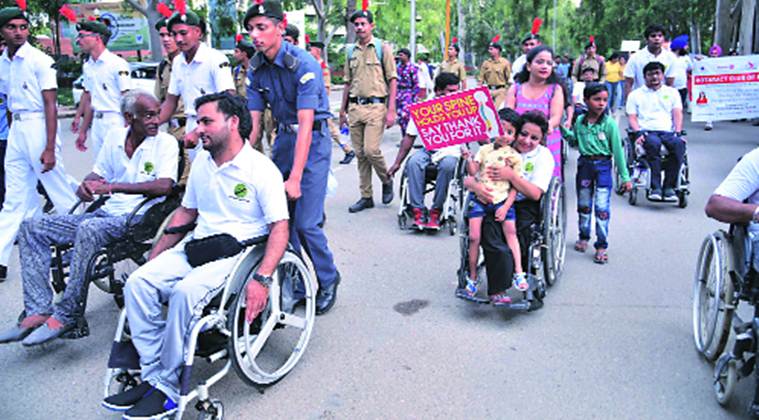 chandigarh disable people rally, World Spinal Cord Injury Day, chandigarh disabled people, chandigarh news