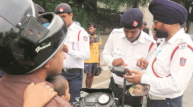 delhi, delhi news, delhi traffic police, delhi traffic challan, challans issued in delhi, indian express