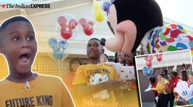 boy surprised disney trip viral video, Hurricane Dorian, Boy donates to Hurricane Dorian rescue, Florida, trending, indian express, indian express news