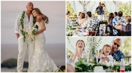 Dwayne Johnson, Dwayne Johnson wedding, Lauren Hashian, Dwayne Johnson wedding photos, Dwayne Johnson Hawaii wedding, Dwayne Johnson Lauren Hashian wedding