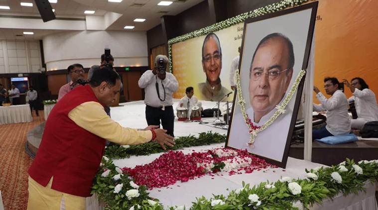 Arun Jaitley, Gujarat news, Gujarat Arun Jaitley, Arun Jaitley Condolence meet, Indian Express