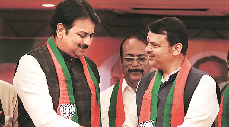 Harshvardhan Patil quits Congress, Harshvardhan Patil joins BJP, Ganesh Naik, Maharashtra Assembly polls, Maharashtra news, Congress-NCP