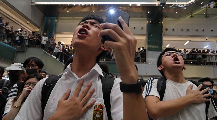 Skirmishes break out in Hong Kong mall amid counter rallies