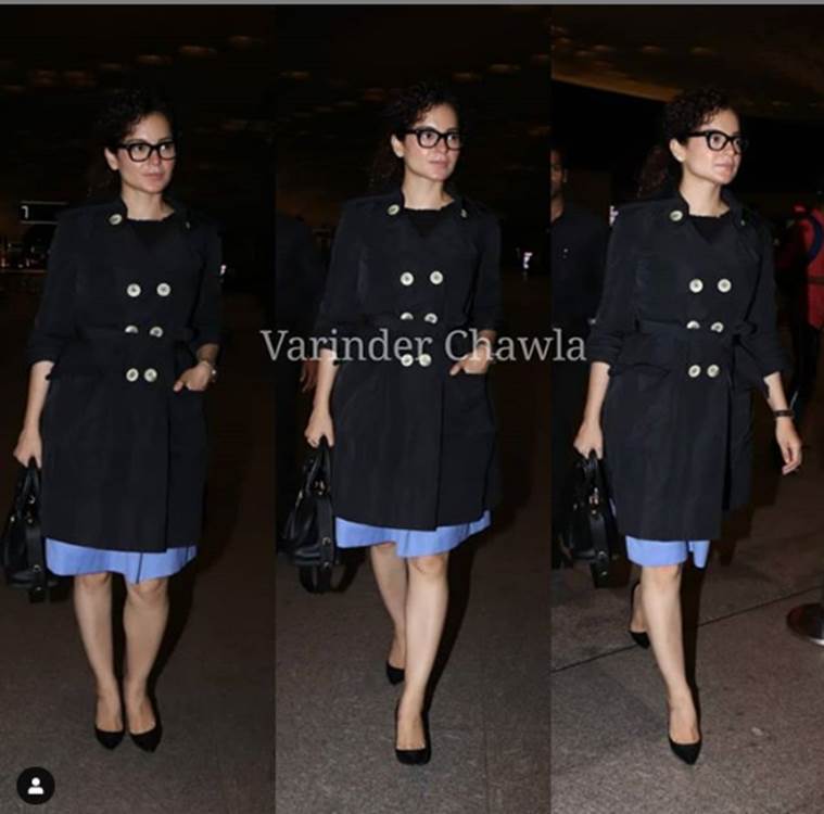Kangana Ranaut, Kangana Ranaut airport look, airport looks, Indian Express, Indian Express news