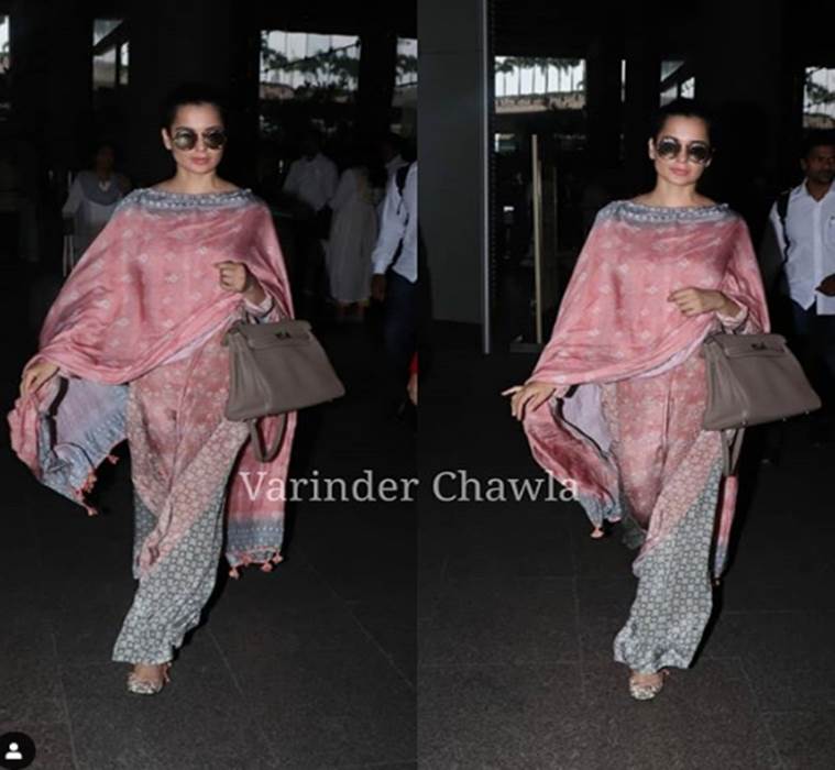 Kangana Ranaut, airport look, indian express, indian express news