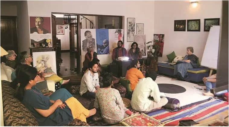 oetry, mehfil, poetry session, hindi diwas, indian express, indian express news