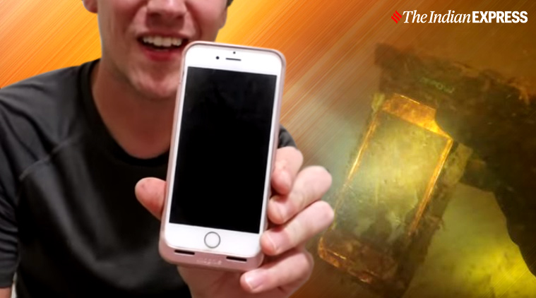 YouTuber finds lost iPhone on a riverbed during diving expedition, iphone discovered during diving expedition, iPhone, Trending, Indian express news