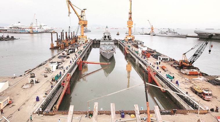 naval dockyard mumbai, ins vikramaditya, rajnath singh, navy dry dock, mumbai city news, indian express news