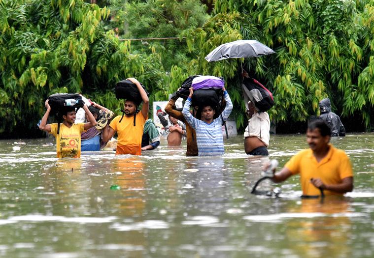 Bihar rains, Patna rains, Patna flooding, weather forecast, weather today, Nitish kumar, Weather news, Indian Express