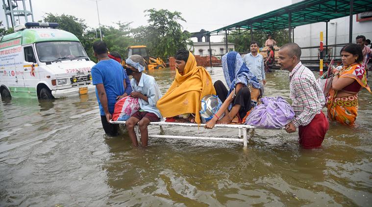Bihar rains, Patna rains, Patna flooding, weather forecast, weather today, Nitish kumar, Weather news, Indian Express