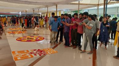 Mettle Networks, indianexpress.com, indianexpress, pookkalam, onam celebrations, when is onam, onam wishes, onam sadhya, technopark pookkalam,