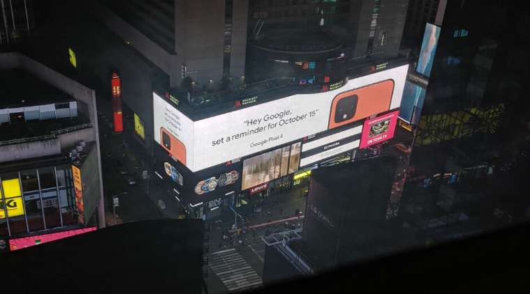 Google teases orange Pixel 4 in a giant Times Square billboard
