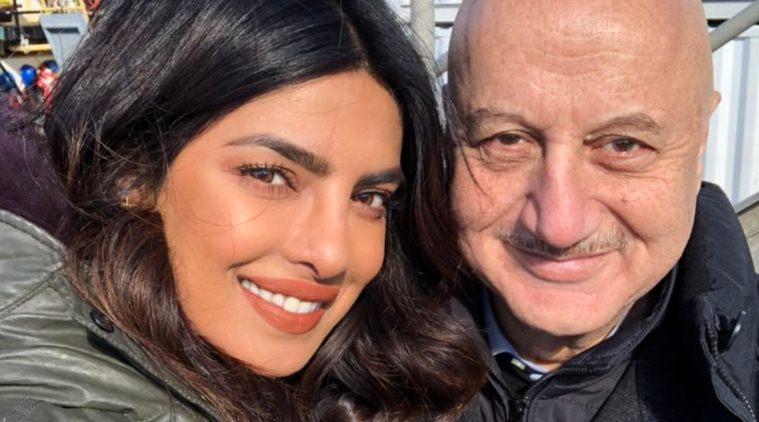 anupam kher attends jonas brother concert with Priyanka Chopra