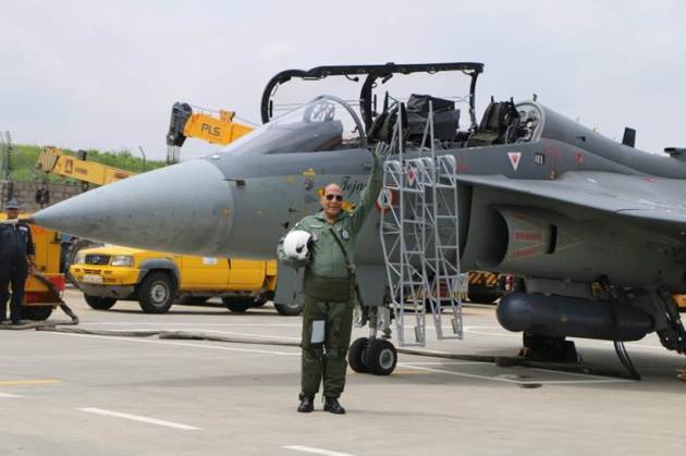 Rajnath Singh, Tejas fighter jet, Rajnath Singh Tejas fighter jet, Rajnath Singh Tejas jet, Rajnath Singh Tejas, Tejas jet Rajnath Singh, Tejas fighter jet Rajnath Singh, Rajnath Singh defence minister, India news, Indian Express