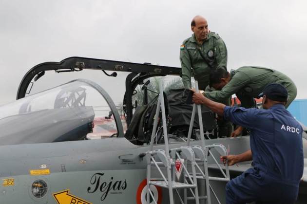Rajnath Singh, Tejas fighter jet, Rajnath Singh Tejas fighter jet, Rajnath Singh Tejas jet, Rajnath Singh Tejas, Tejas jet Rajnath Singh, Tejas fighter jet Rajnath Singh, Rajnath Singh defence minister, India news, Indian Express