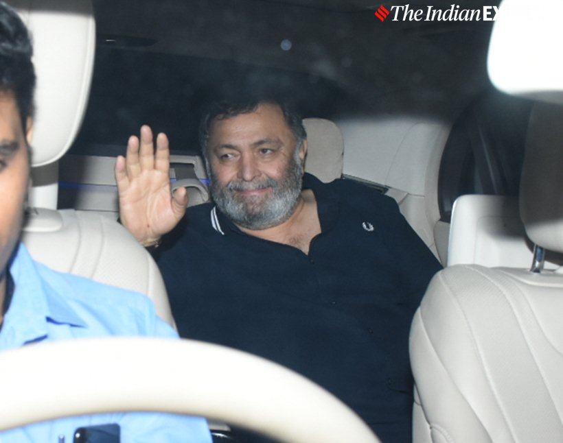 rishi kapoor at ranbir birthday party