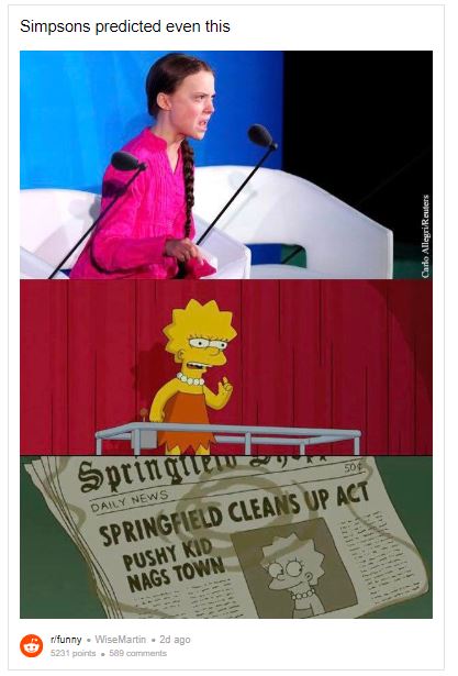 Did ‘the Simpsons Also Predict Greta Thunbergs Evocative Speech Fans 
