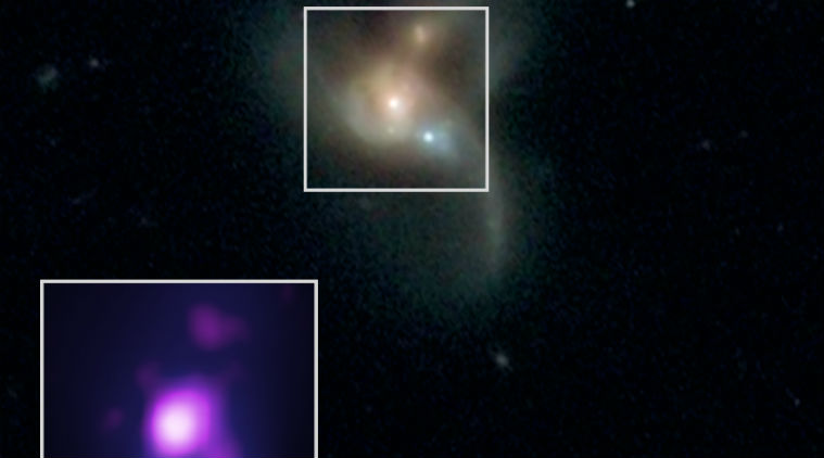 black hole, three black holes together, black hole collision, what happens when black holes collide, do black holes collide, three supermassive black holes collide, three giant black holes collide into eachother