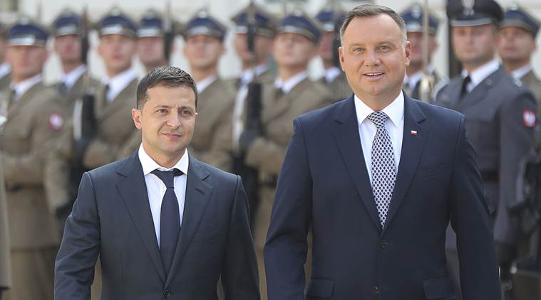 Volodymyr Zelenskiy, Ukraine President Volodymyr Zelenskiy, Volodymyr Zelenskiy Ukraine President, Ukraine president, Andrzej Duda, Poland President Andrzej Duda, Andrzej Duda Poland President, Poland president, sanctions on Russia, US sanctions on Russia, Russian sanctions, world news, Indian Express