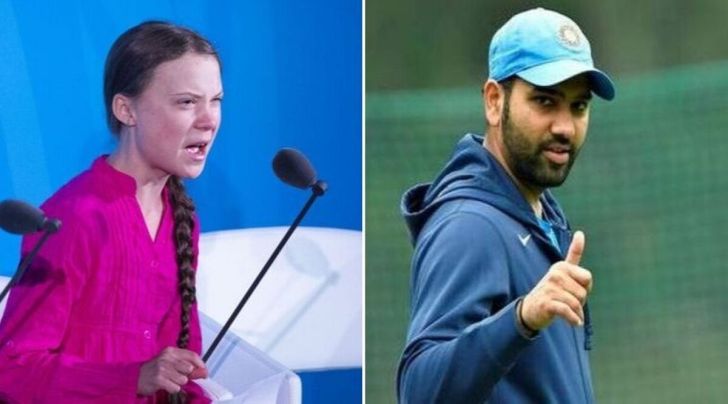 Rohit Sharma hails Greta, Climate change greta, Rohit Sharma on Greta, Rohit Sharma tweets on Greta Thunberg, Rohit sharma on climate change, Cricketer supporting Greta Thunberg, Rohit Sharma tweets on Greta