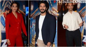 Ajit Agarkar, Ajay Jadeja and Zaheer Khan attend The Zoya Factor screening