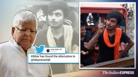 Guy mimics Lalu Prasad Yadav, Lalu Prasad mimicry, Guy peaks like Lalu Prasad Yadav, Lalu Prasad Yadav, Nitish Kumar, Bihar flood, Patna Flood, Patna waterlogging, Trending, Indian Express news