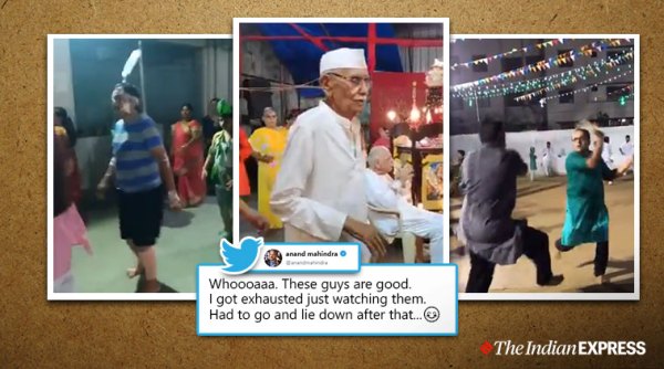 navratri, dandiya, garba, anand mahindra, best dandiya videos, dandiya dad videos, indian express
