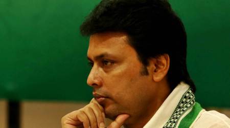 Biplab deb, biplane deb nepal remark, tRIPURA CM remark, protest against bipolar deb, indian express