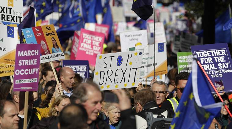 Brexit, Brexit news, Brexit protests London, London Brexit portest, Brexit voting UK, Brexit UK European Union, Indian Express news