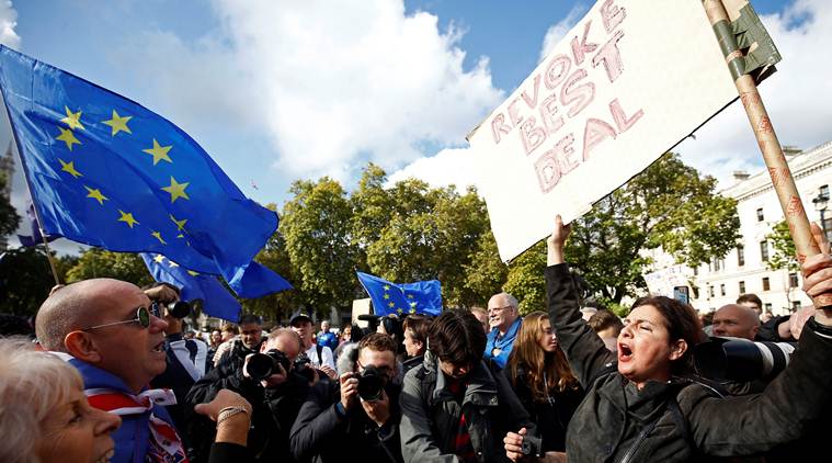 Brexit, Brexit news, Brexit protests London, London Brexit portest, Brexit voting UK, Brexit UK European Union, Indian Express news