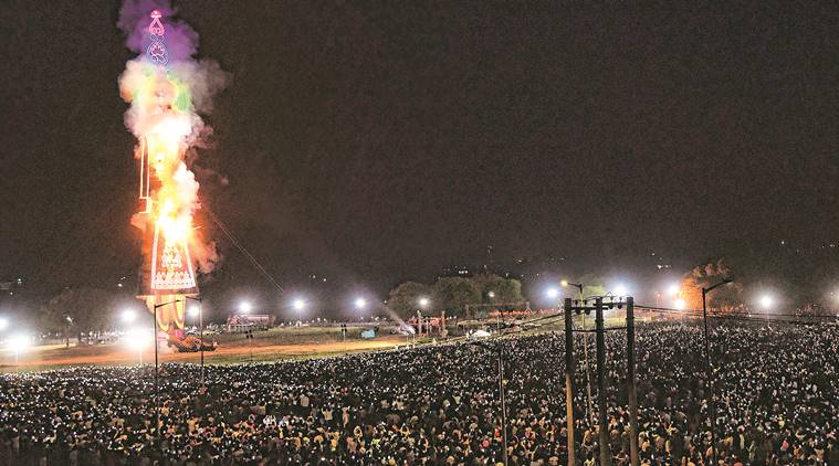 Chandigarh news, Chandigarh ravana burning, Chandigarh tallest ravana burning, Chandigarh pollution, Chandigarh air quality