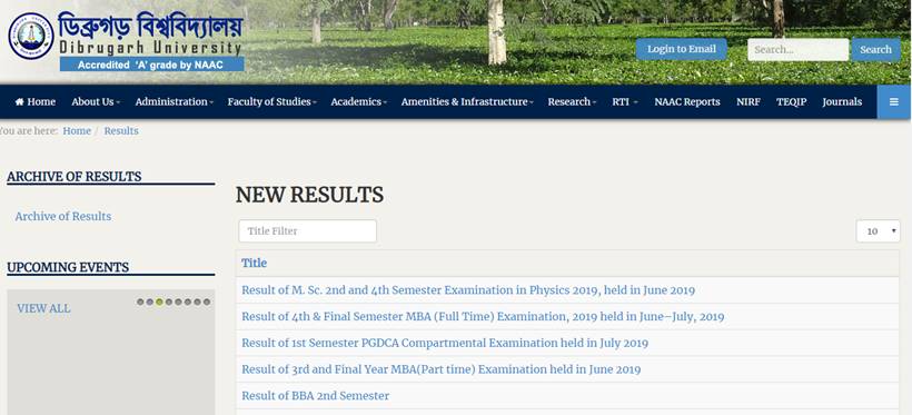 DU result, dibrugarh result 2019, dibru.ac.in, education news