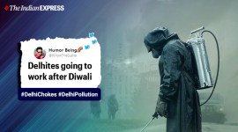 Delhi smog, Delhi smog memes, Delhi air quality, Diwali pollution in Delhi, NCR air quality, Trending, Indian Express news