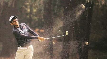 Karandeep Kochhar at Chandigarh Golf Club on Friday. (Photo: Kamleshwar Singh)
