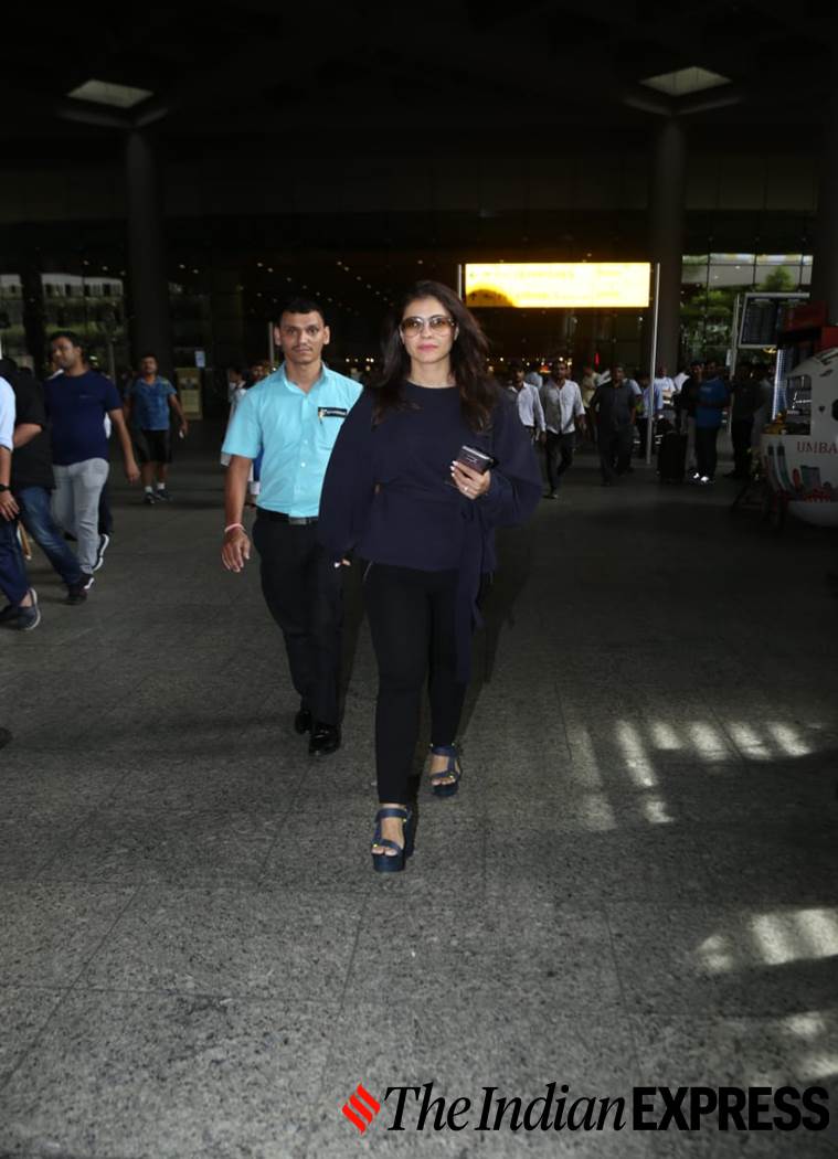 Kajol, airport look, airport looks, Indian Express, Indian Express news