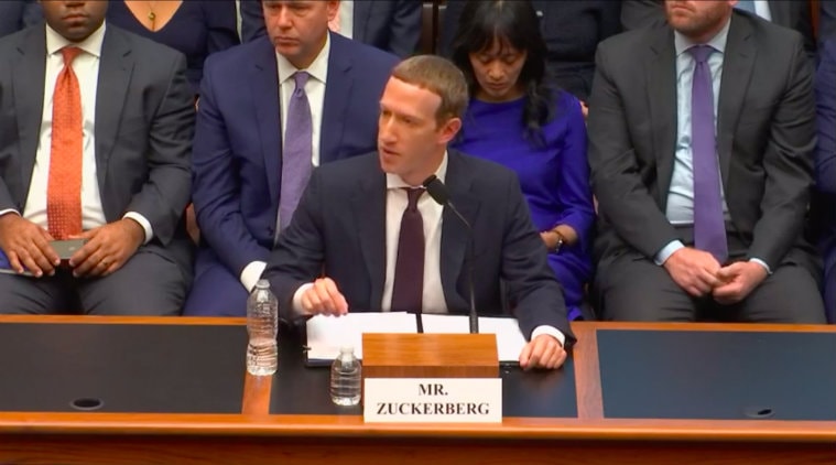 Mark Zuckerberg, Mark Zuckerberg testimony, Zuckerberg testimony, Zuckerberg testimony on Libra, Zuckerbeg testimony US Congress, Indian Express