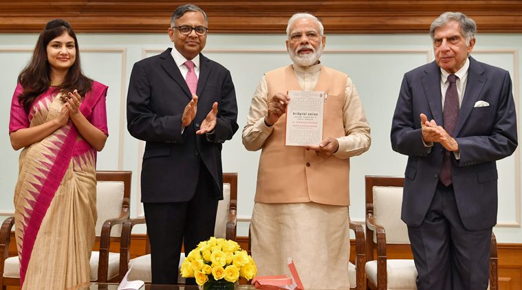 Narendra Modi, Modi Ratan Tata book launch, Modi on technology, Bridgital India, Bridgital India book, indian express news