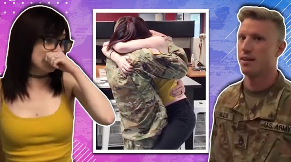 soldier home coming viral video, solider surprises fiancee, solider fiancee viral surprise, solider returns home, trending, indian express, indian express news