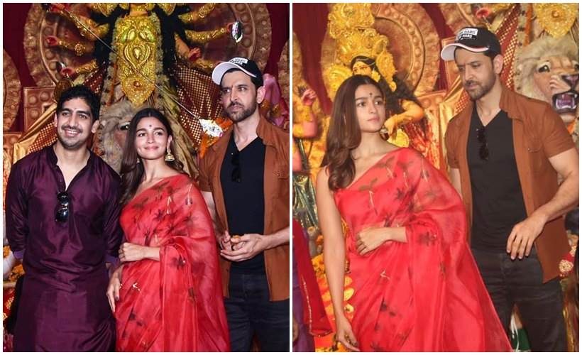 Alia Bhatt, Sara Ali Khan, Ranbir Kapoor, Hrithik Roshan, Durga Puja 2019, Durga Puja photo, navami, Durga puja pandal, Rani Mukerji, Kajol, Tanuja, Tanishaa Mukerji, Mouni Roy, Ayan Mukerji