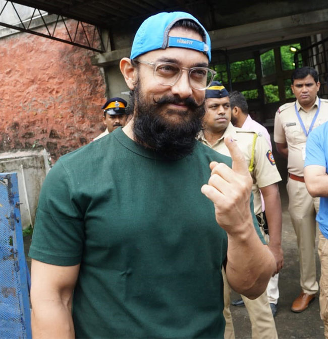 aamir khan, aamir khan voting, aamir khan maharashtra assembly elections 2019