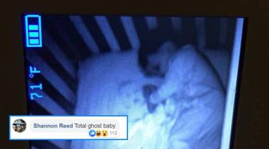 baby, ghost baby, ghost baby viral pictures, mom thinks baby crib haunted, haunted crib, trending, indian express, indian express news
