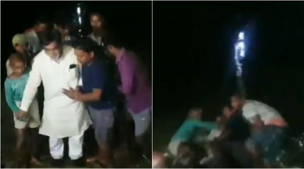 bihar floods, bihar flood rescue, bjp minister fall bihar floods, mp falls from boat in bihar, viral video, Ram Kripal Yadav